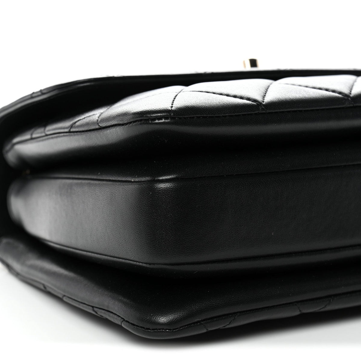 Lambskin Quilted Small Trendy CC Dual Handle Flap Bag Black