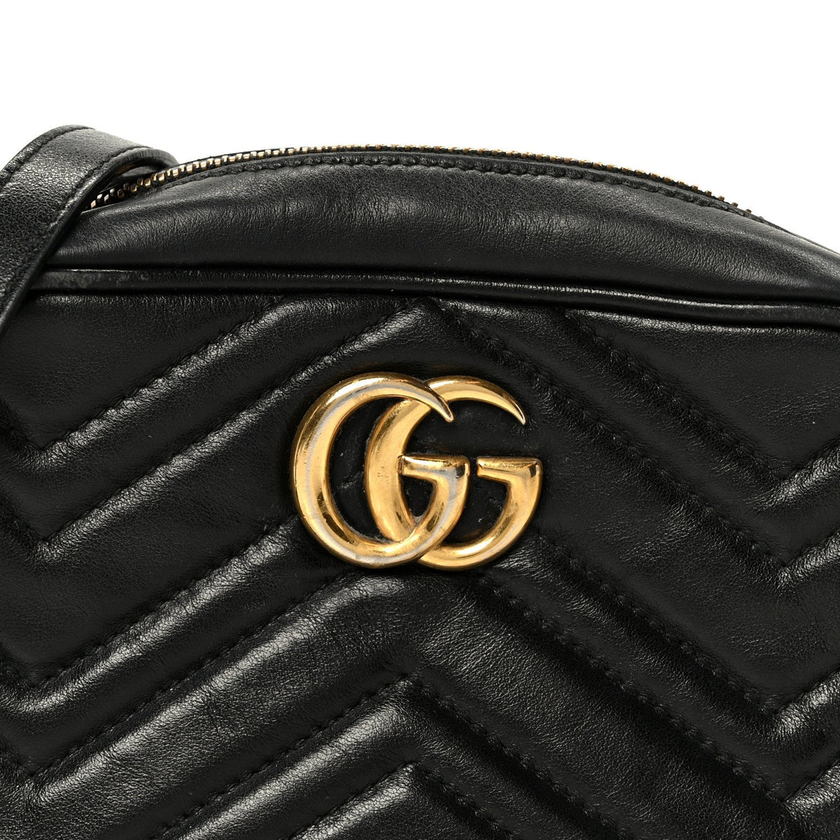 Calfskin Matelasse Mini GG Marmont Chain Shoulder Bag Black