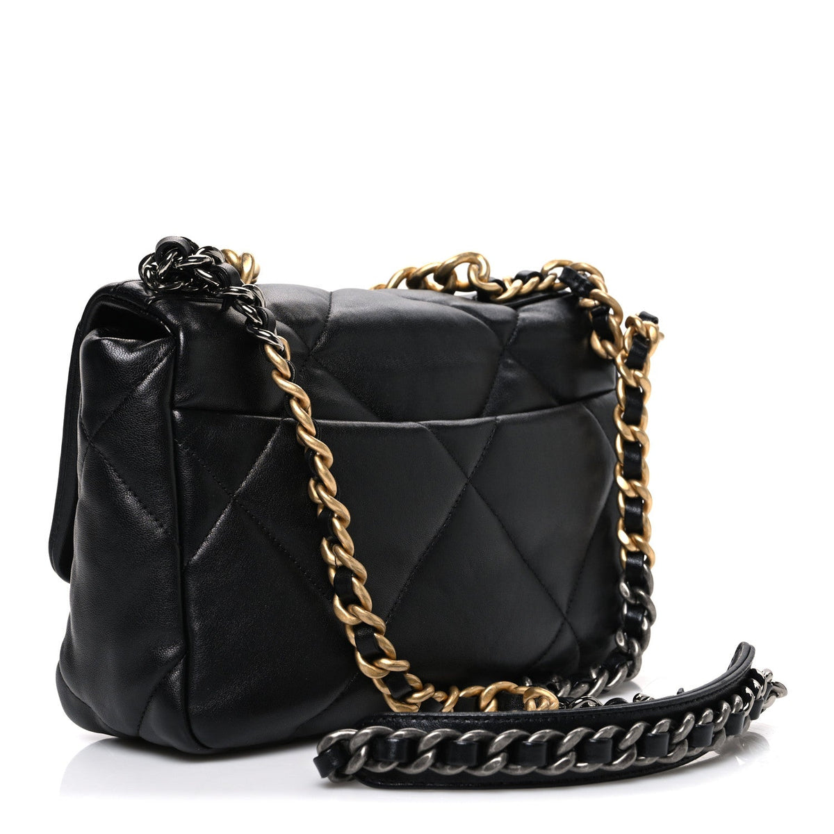 Lambskin Quilted Medium Chanel 19 Flap Black