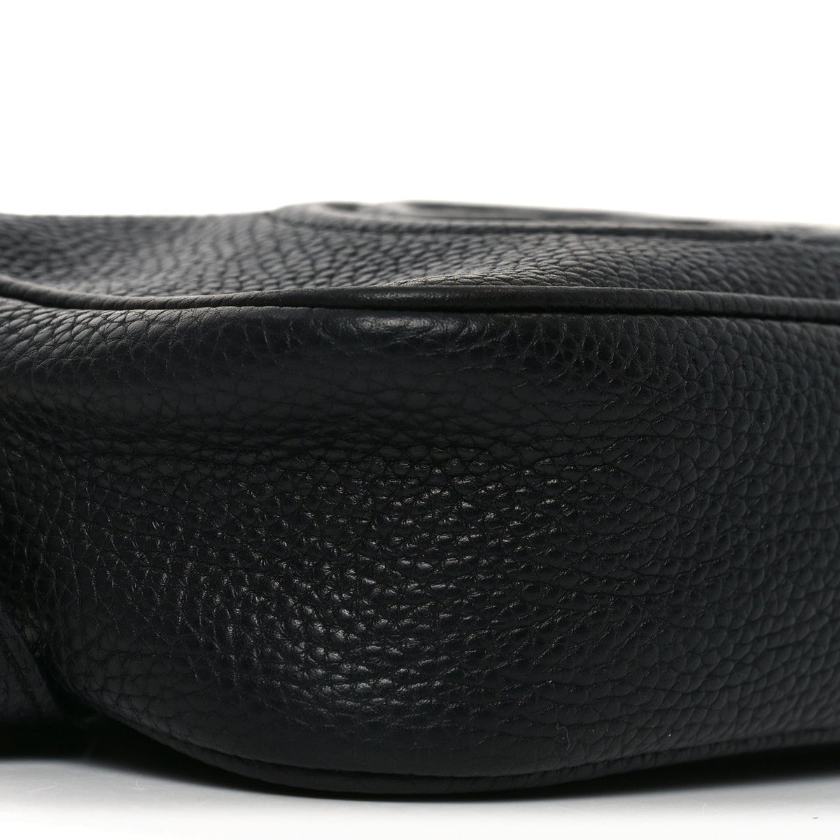 Pebbled Calfskin Small Soho Disco Bag Black