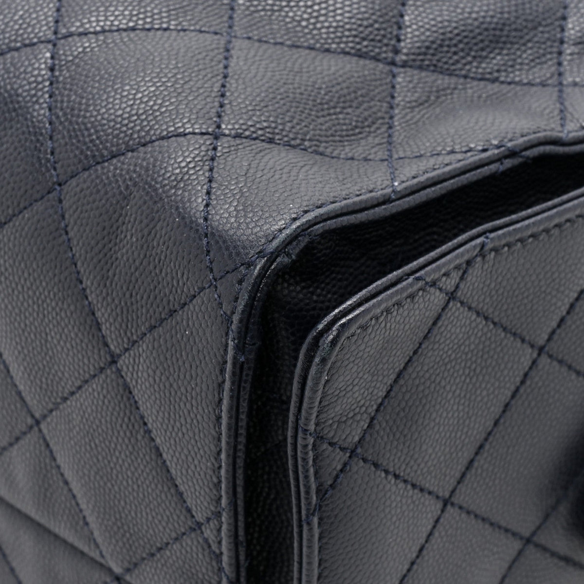 Caviar Quilted Medium Chanel 25 Handbag Dark Navy