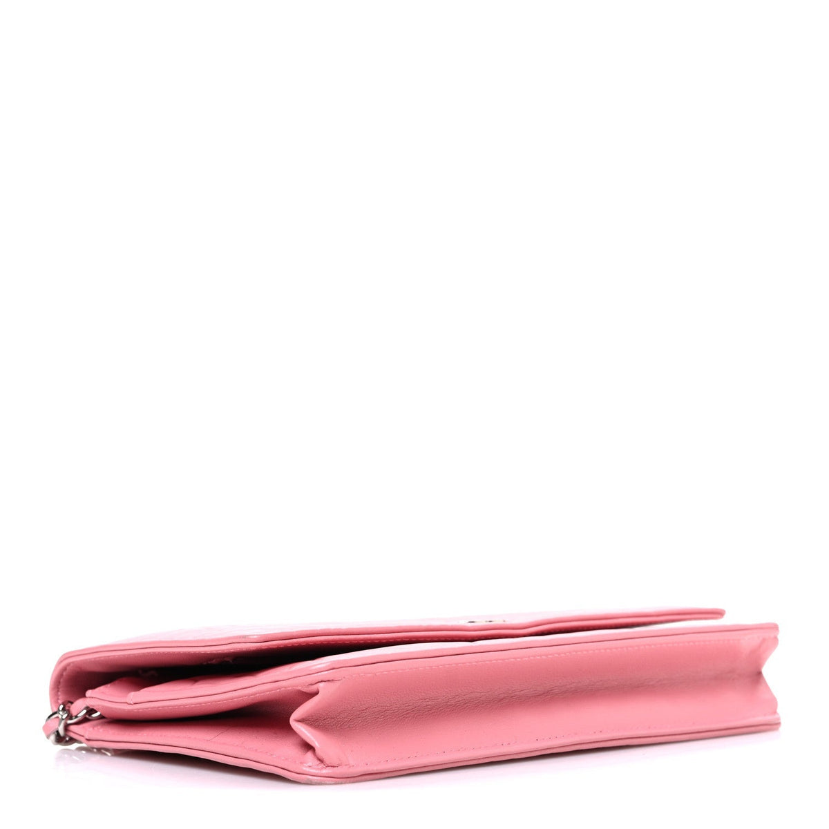 Lambskin Camellia Embossed Wallet on Chain WOC Pink