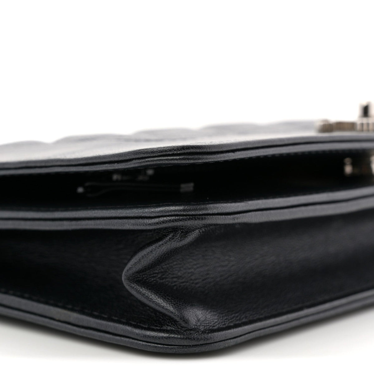Caviar Quilted Vintage Mademoiselle Wallet On Chain WOC Black