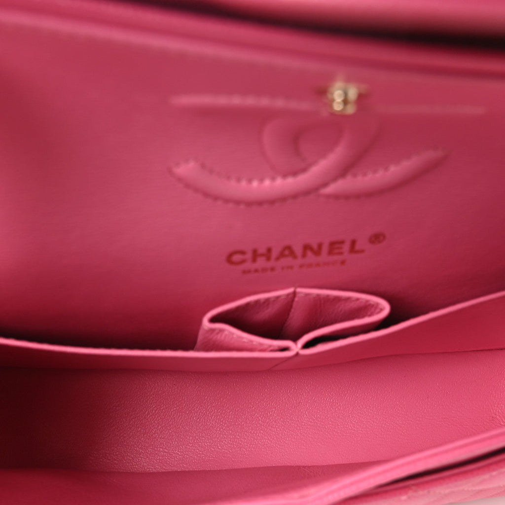 Caviar Quilted Small Double Flap Pink