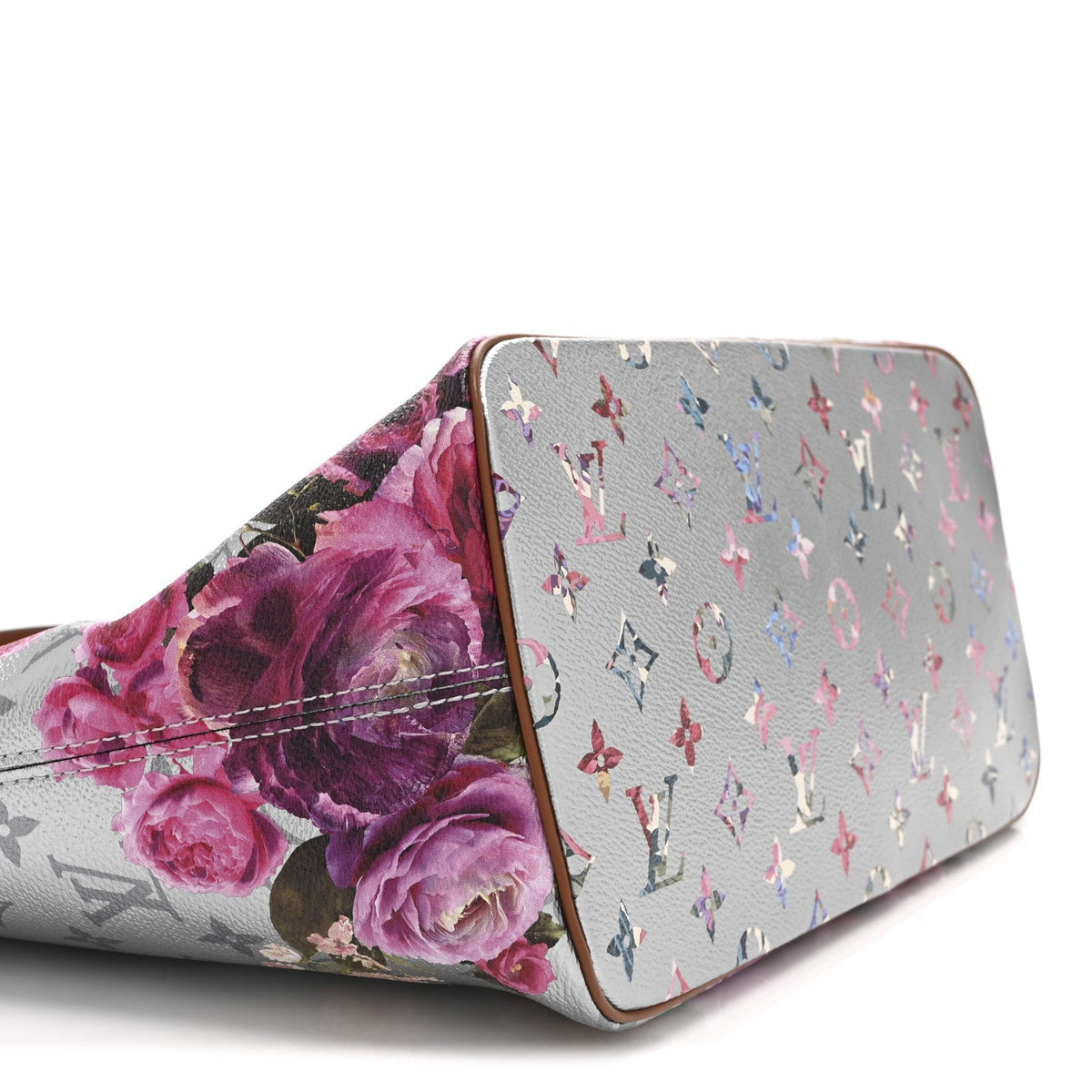 Metallic Monogram LV Garden Neverfull MM  Silver