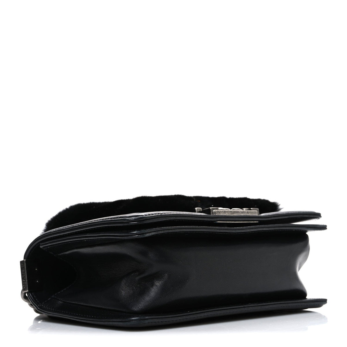 Orylag Rabbit Fur Calfskin Small Boy Flap Black