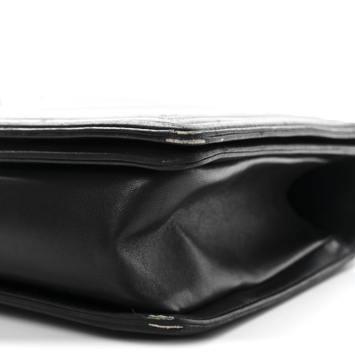 Calfskin Chevron Quilted New Medium Boy Flap Black