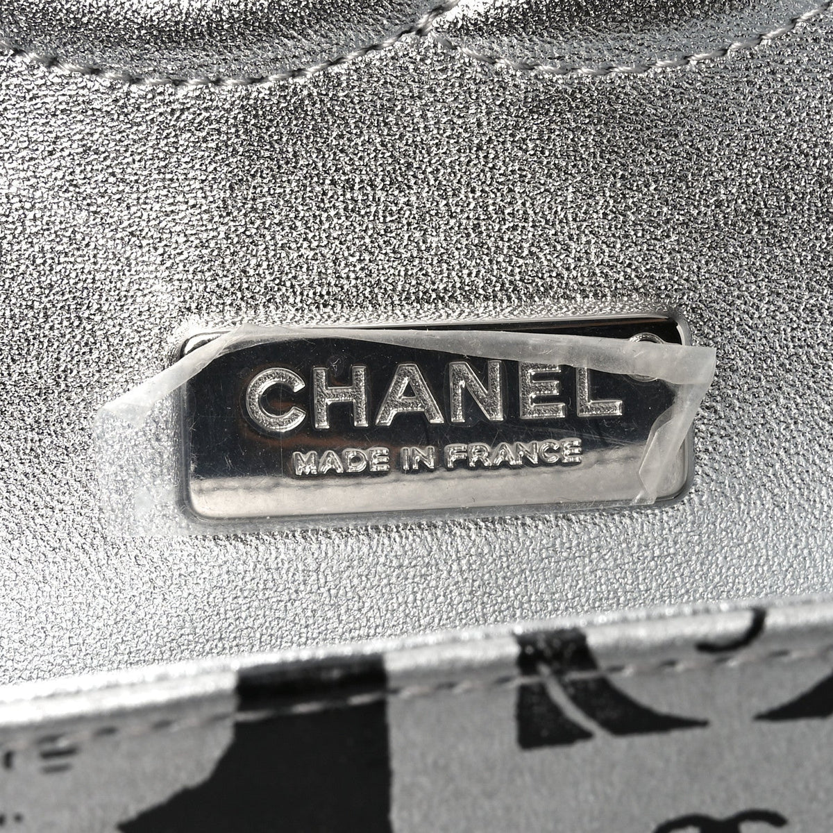 Lambskin Graffiti Printed Medium Double Flap Black Silver