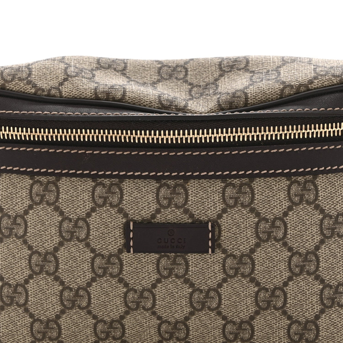 GG Supreme Monogram Belt Bag Dark Brown