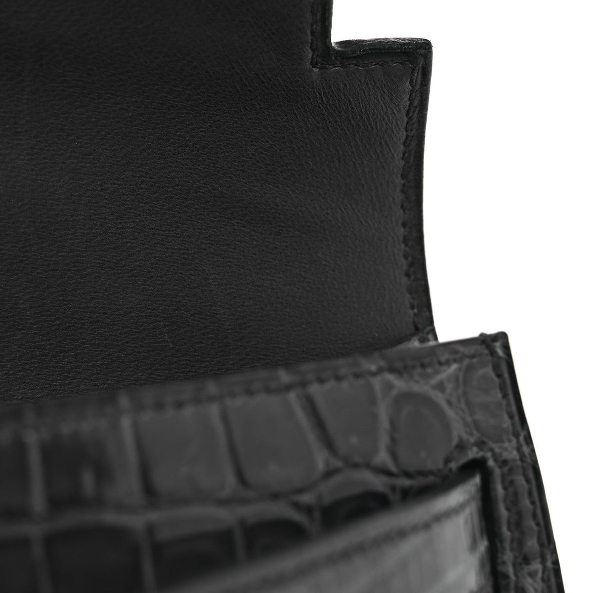 Shiny Niloticus Crocodile Kelly Elan Pochette Bleu Tempete