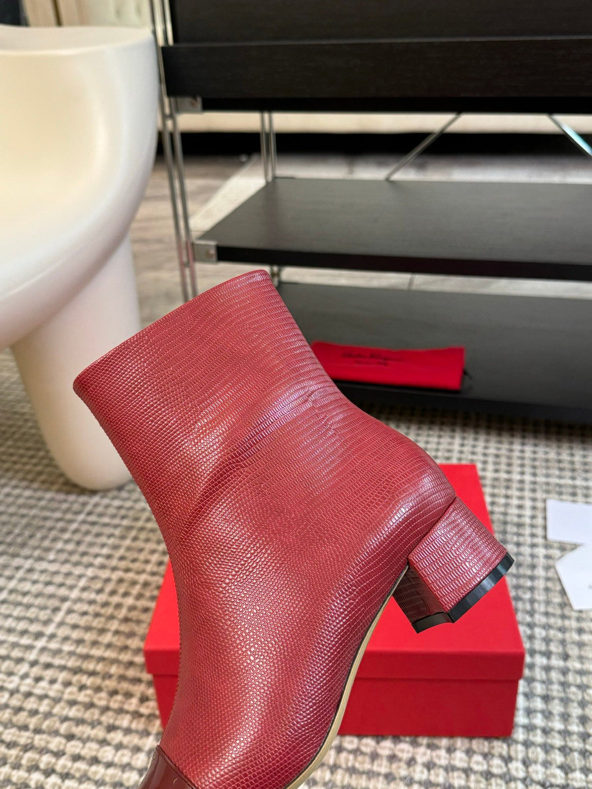 Ferragamo Pointed Toe Chunky Heel Ankle Boots – Autumn/Winter Collection