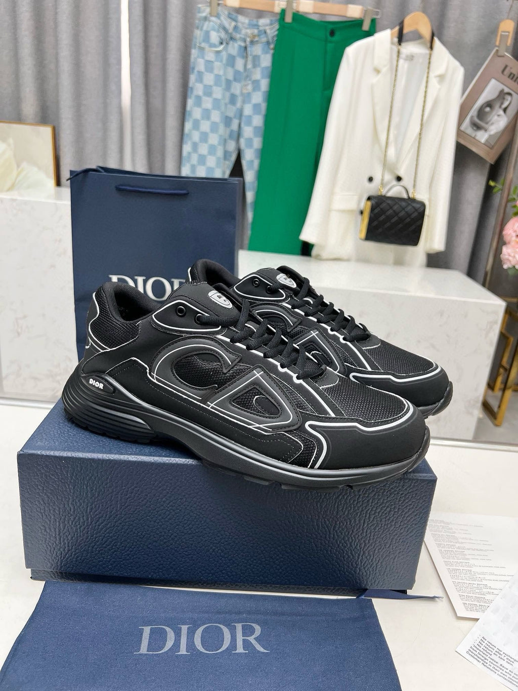 Dior B30 Unisex Mesh and Leather Sneakers