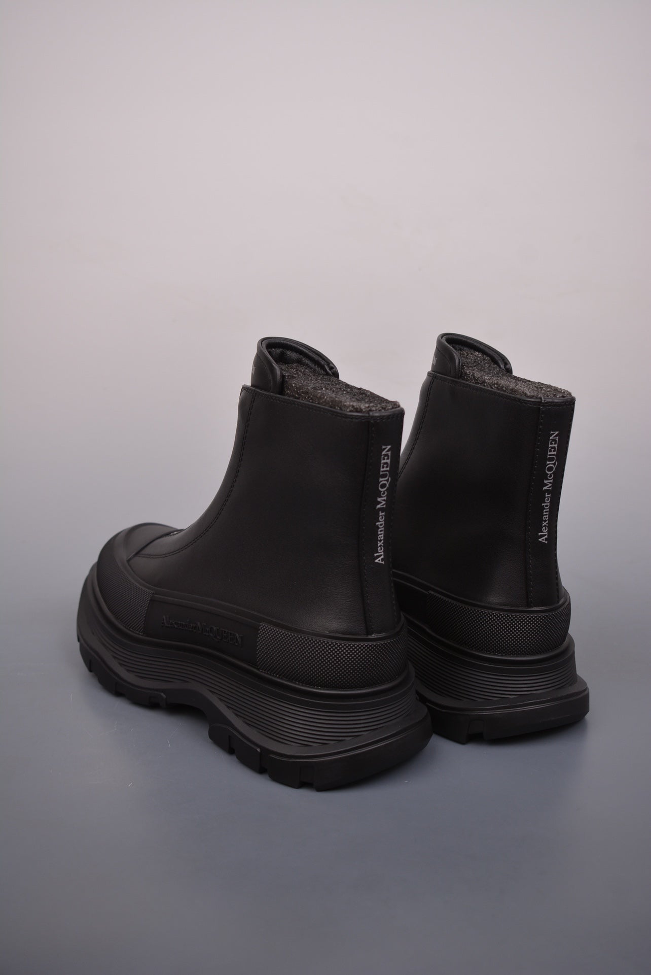 Alexander McQueen Tread Slick Front-Zip Ankle Boots