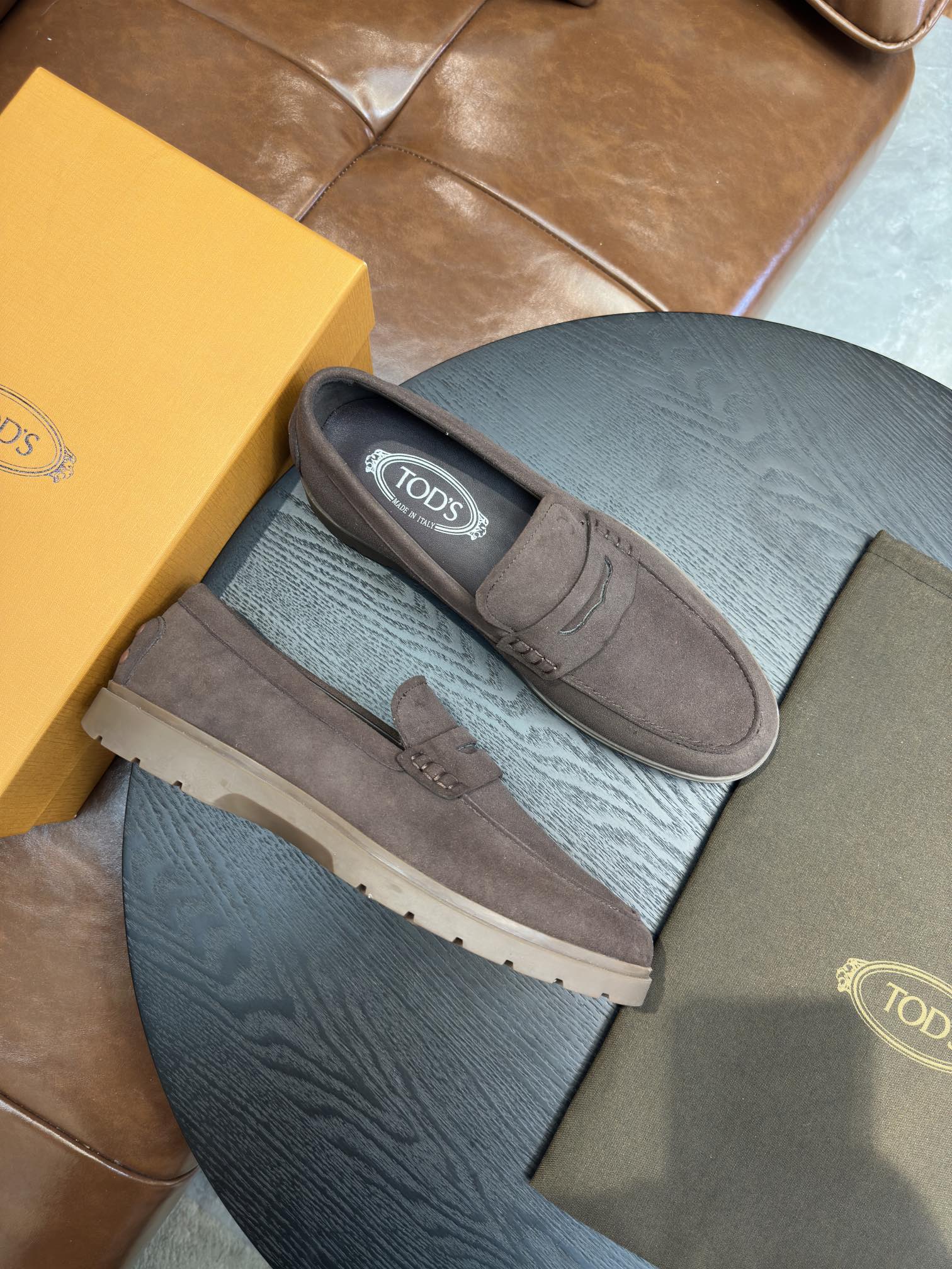 Tod's Suede Calfskin Loafers