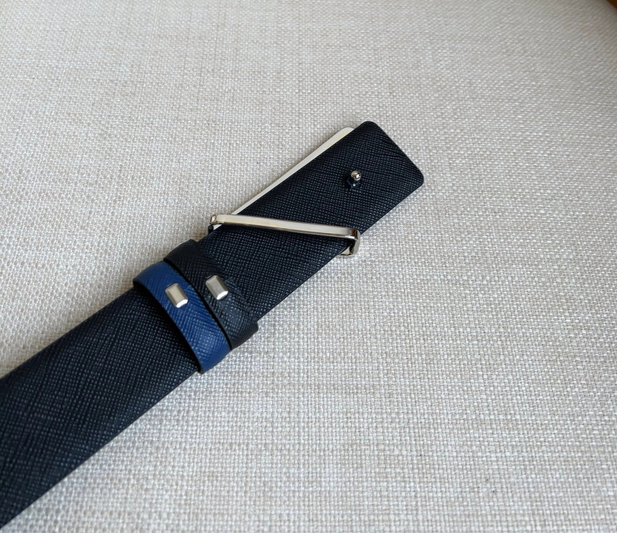 Prada Triangle Logo Buckle Belt
