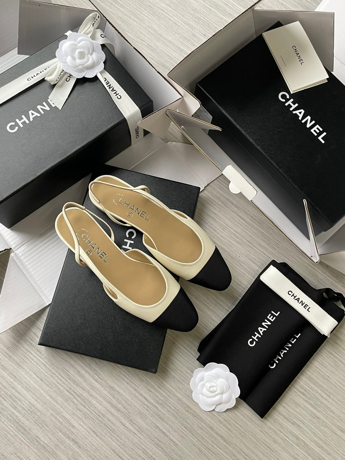 Chanel Lambskin Slingback Sandals