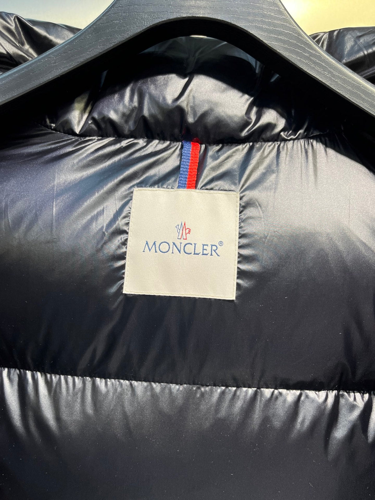Moncler Maya Rainbow Stripe Down Jacket