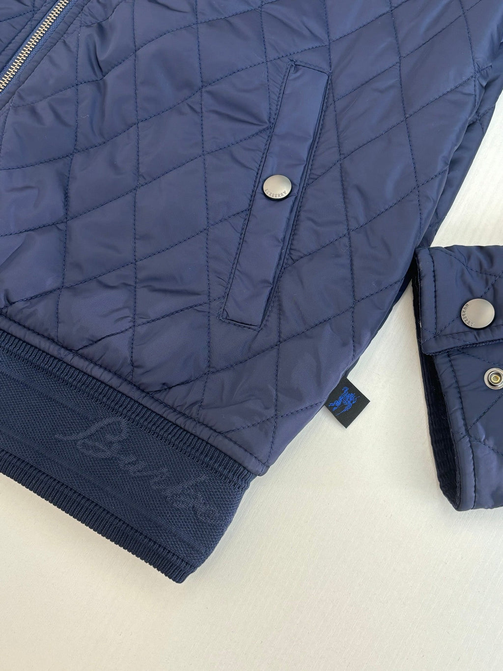 Burberry Diamond Quilted Stand Collar Nylon Jacket
