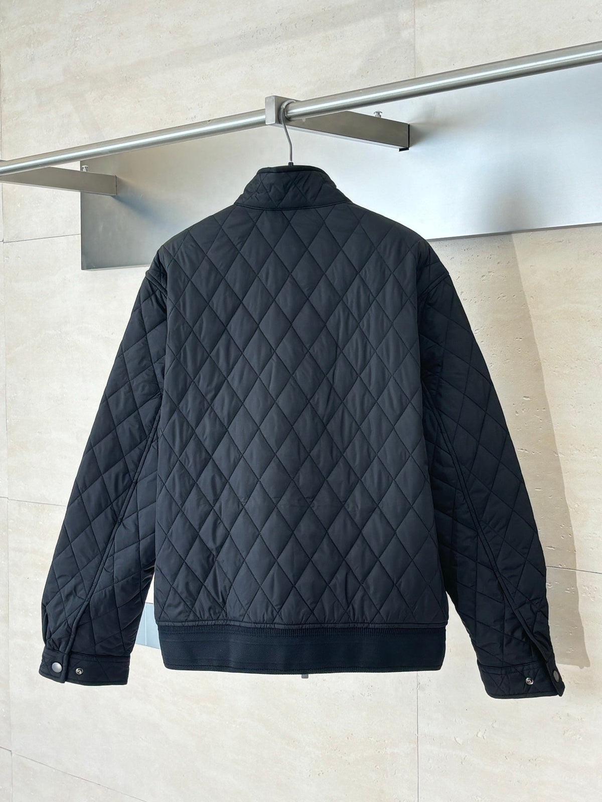 Burberry Diamond Quilted Stand Collar Nylon Jacket