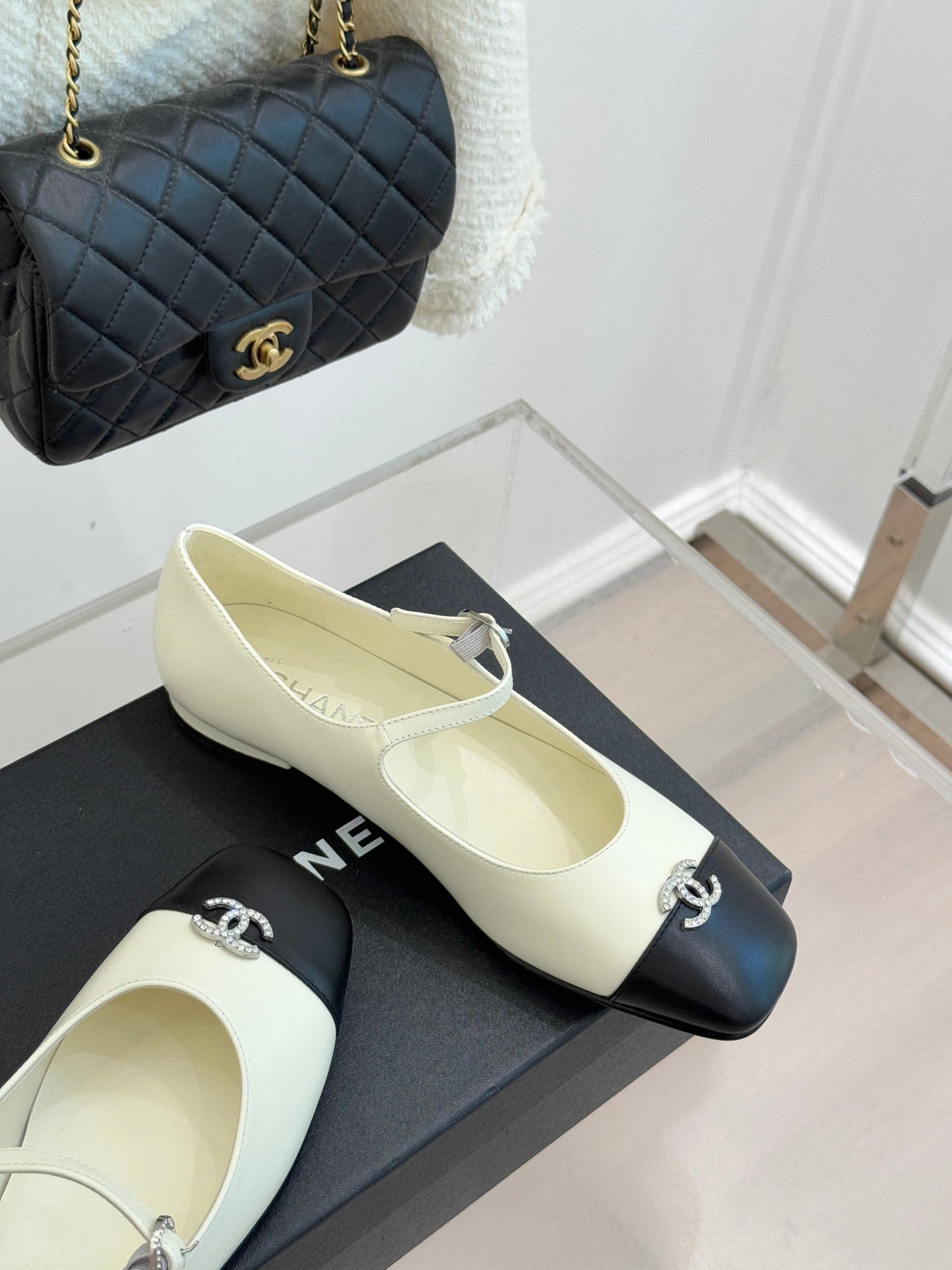 Chanel Rhinestone Double C Mary Jane Flats – 25K Collection